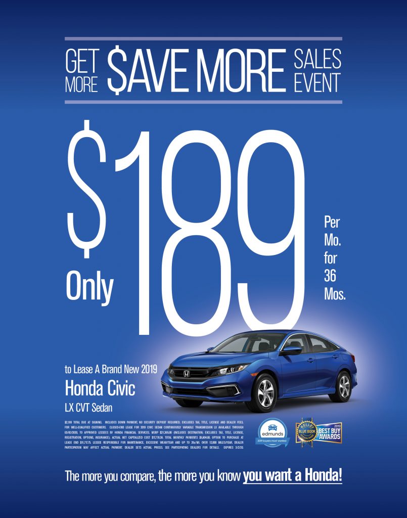 Utah Honda Dealers Get More Save More Sales Event Poster Larry John